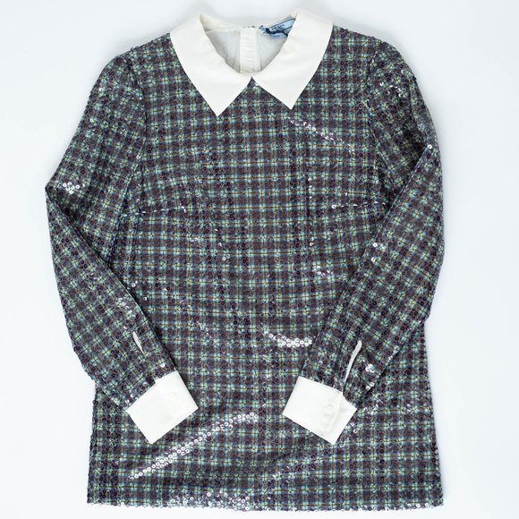 PRADA PLAID SEQUIN DRESS - Picture 1 of 1